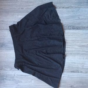 Black velvet mini skirt